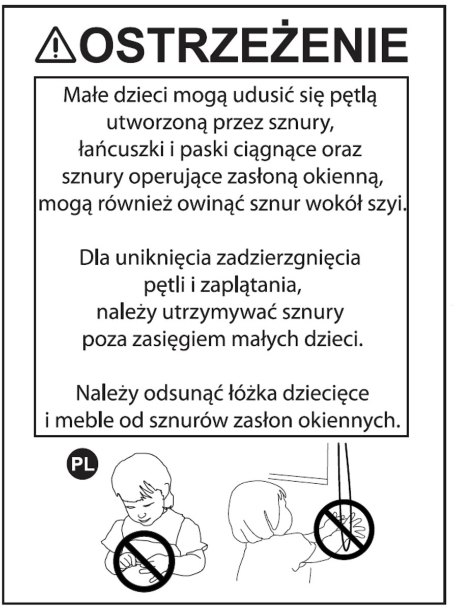 Ostrzeżenie łańcuszki i sznureczki