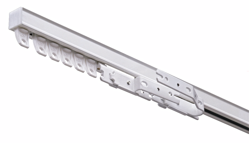 CS Szyna Aluminiowa Hotelowa Wzmocniona – widok całego systemu szyn do zasłon i firan