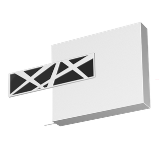Końcówka GALAXY do systemu TOP LINE 80 w kolorystyce Biały Błysk &amp; Biały Błysk &amp; Czarny Błysk. Nowoczesne, błyszczące wykończenie oraz precyzyjna forma podkreślają ekskluzywny charakter produktu, doskonale komponując się z eleganckimi wnętrzami.