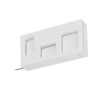 Końcówka INTERNO SQUARE – nowoczesny design, trwałe materiały, elegancki dodatek do karniszy.  Biały błysk wypełnienie  białe