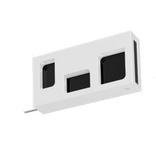 SQUARE końcówka INTERNO biały błysk wypełnienie czarne.