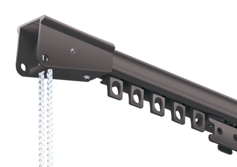 Szyna aluminiowa CKS czarna z napędem sznurkowym – elegancki karnisz sufitowy