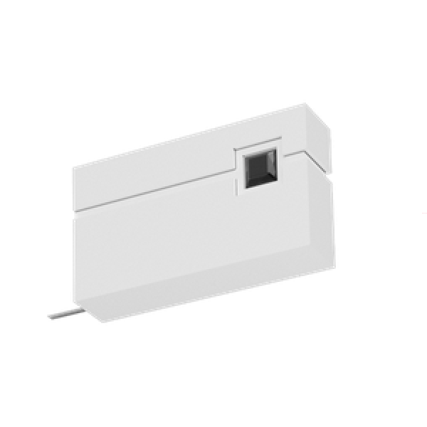 Końcówka Q-ART SQUARE w białym kolorze z eleganckim czarnym kryształem, stylowe wykończenie do nowoczesnych aranżacji wnętrz.