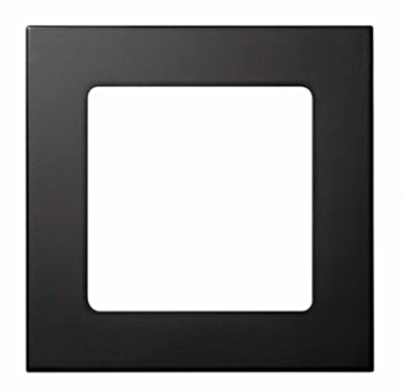 Ramka SMOOVE 80x80 mm BLACK – elegancka, czarna ramka pasująca do nowoczesnych wnętrz.
