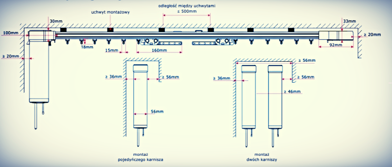 Karnisz elektryczny OK 68 - schemat
