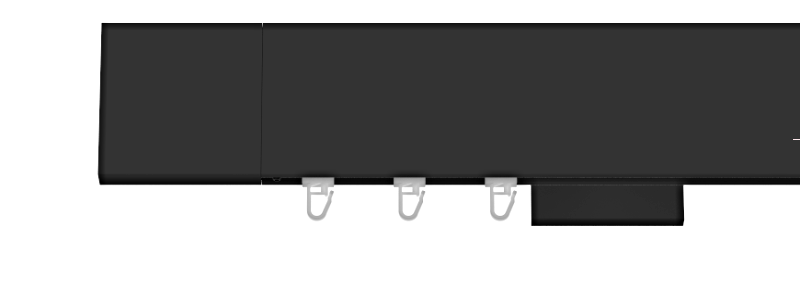 Czarny matowy profil aluminiowy 80 mm – nowoczesne i stylowe rozwiązanie do montażu zasłon i firan.