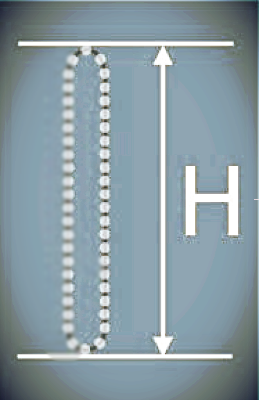 łańcuszek pętla (wysokość) transparentny szary