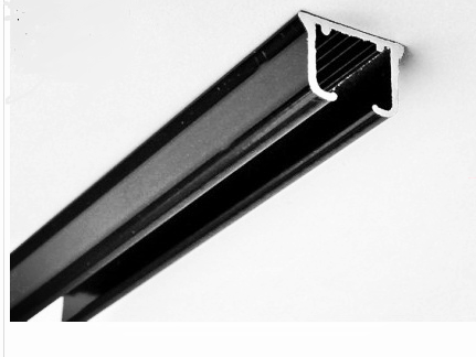 Szyna podwójna aluminiowa sufitowa czarna na mocowaniach podwójnych